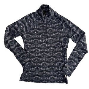 Smartwool Quarter Zip Sweater Womens L Baselayer Merino 250 Geometric Thermal